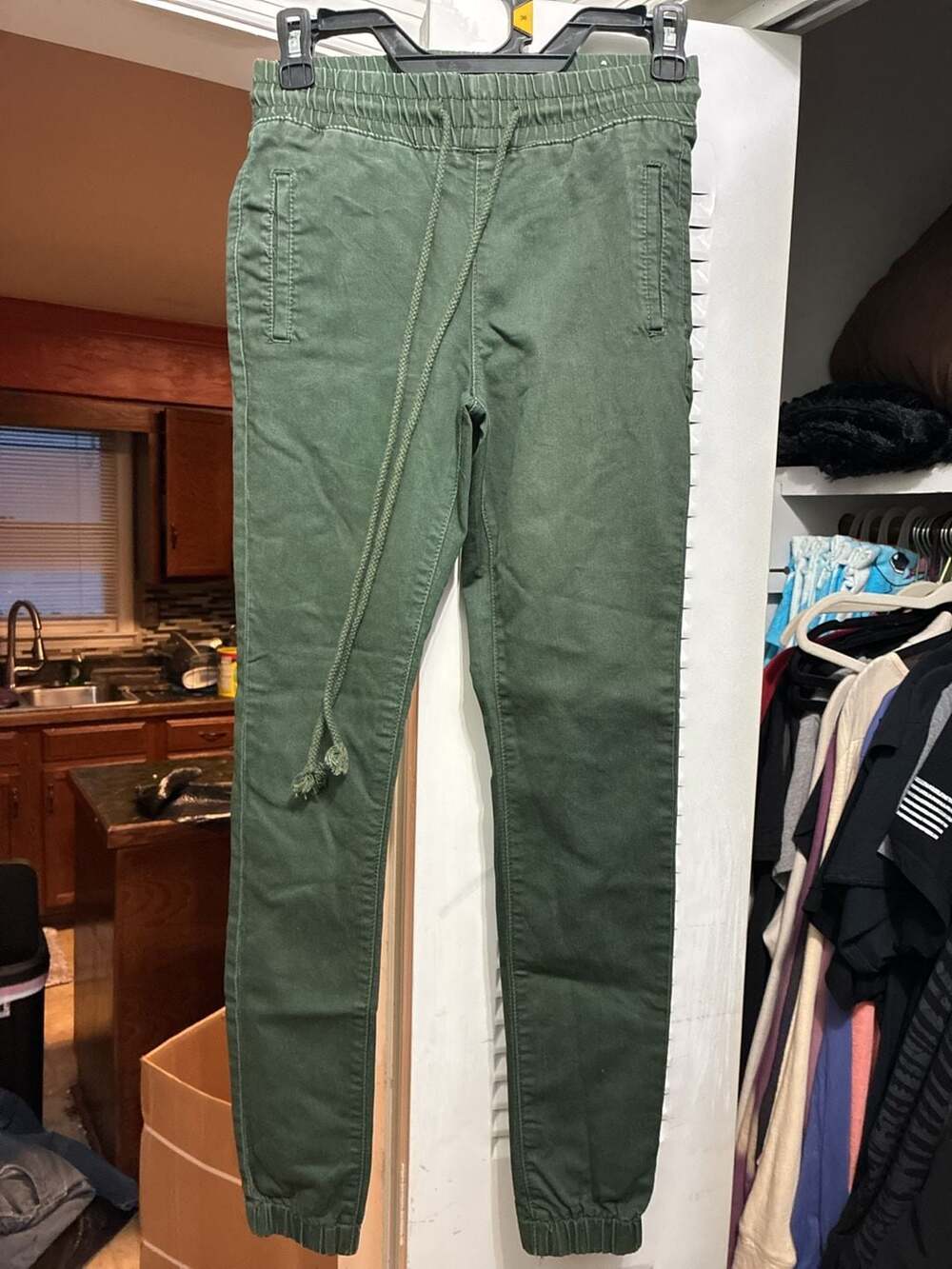 V.I.P. Women's Olive Green Drawstring Waist Jogger Pants
